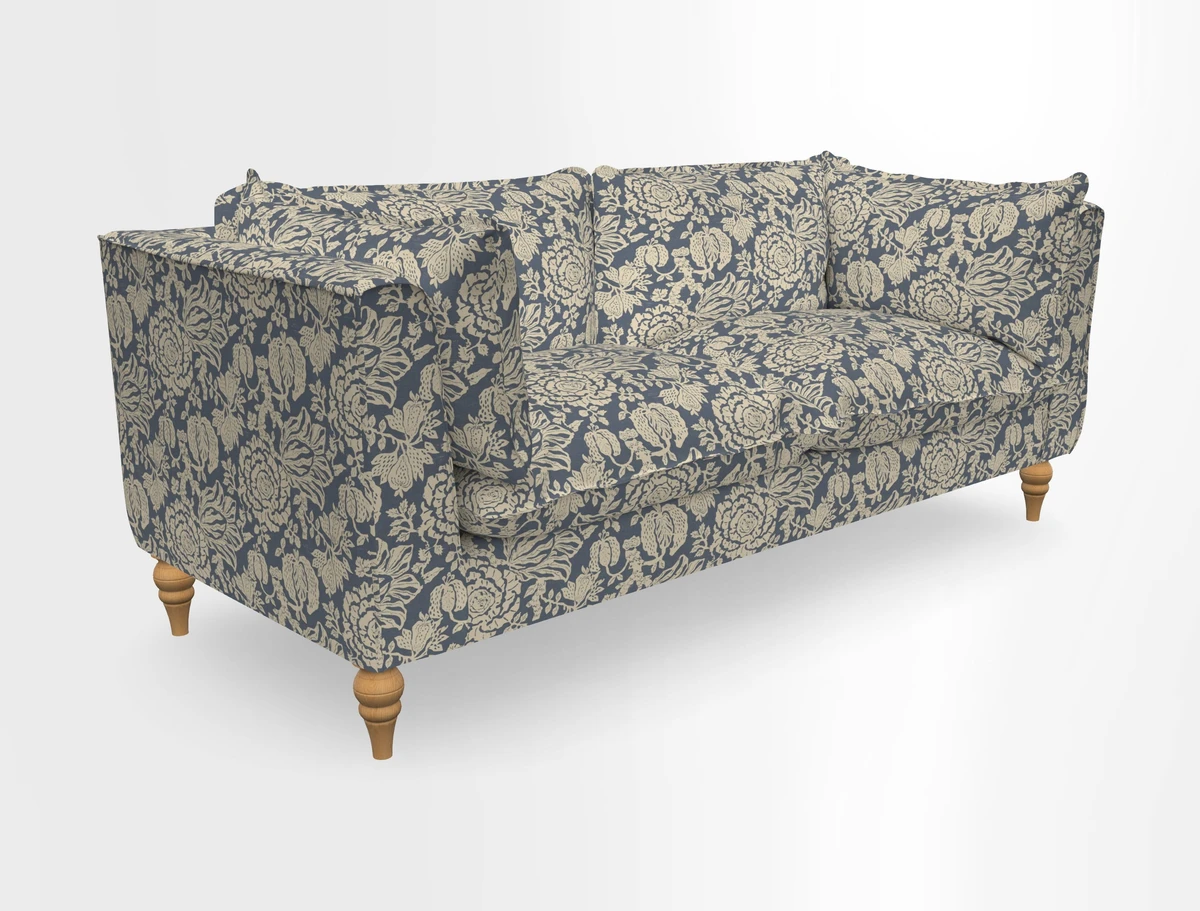 Aysgarth 3 Seater Sofa in Furrow Stripe Broad and Furrow Stripe Narrow Sunflower