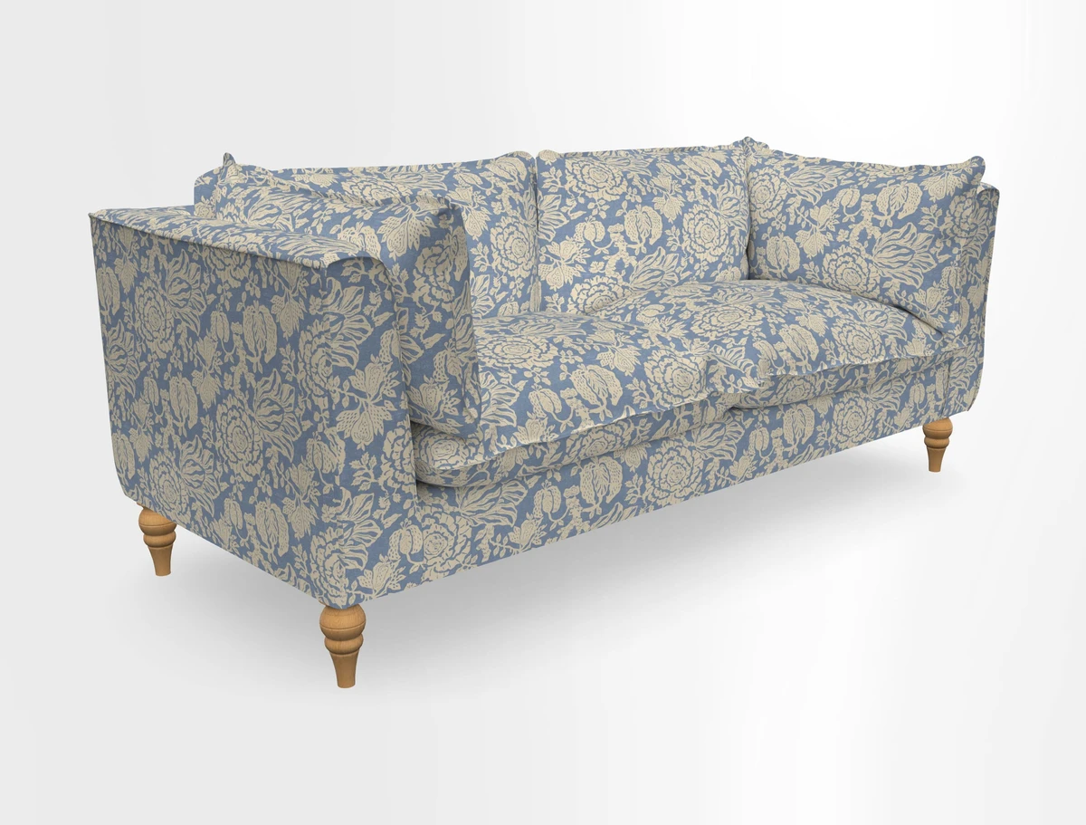 Aysgarth 3 Seater Sofa in Furrow Stripe Broad and Furrow Stripe Narrow Sunflower