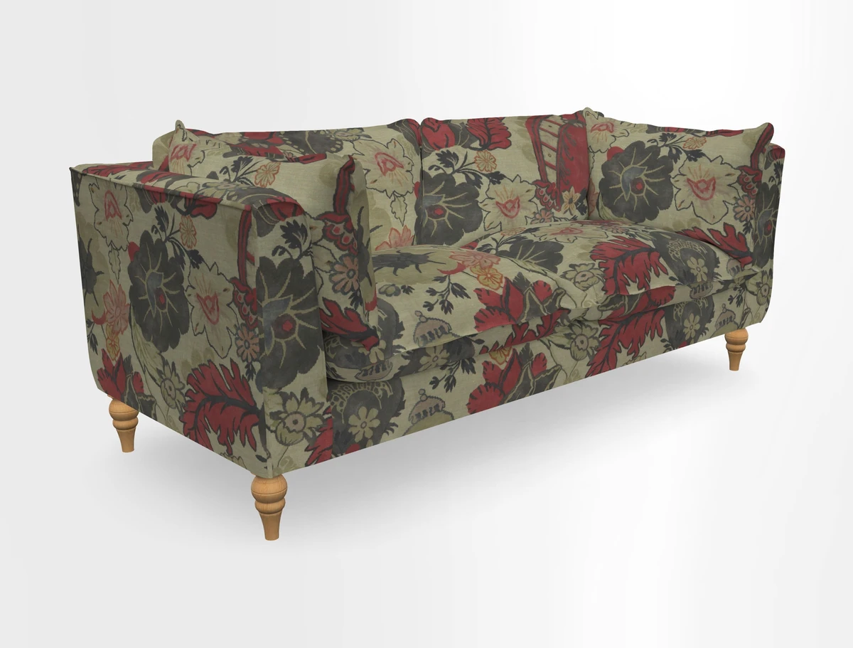 Aysgarth 3 Seater Sofa in Furrow Stripe Broad and Furrow Stripe Narrow Sunflower
