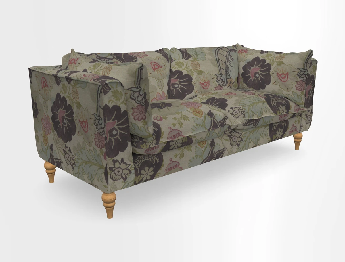 Aysgarth 3 Seater Sofa in Furrow Stripe Broad and Furrow Stripe Narrow Sunflower