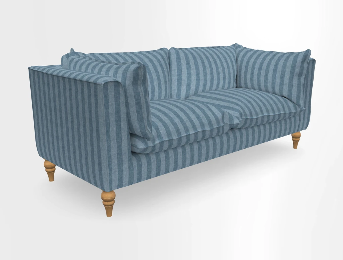 Aysgarth 3 Seater Sofa in Furrow Stripe Broad and Furrow Stripe Narrow Sunflower