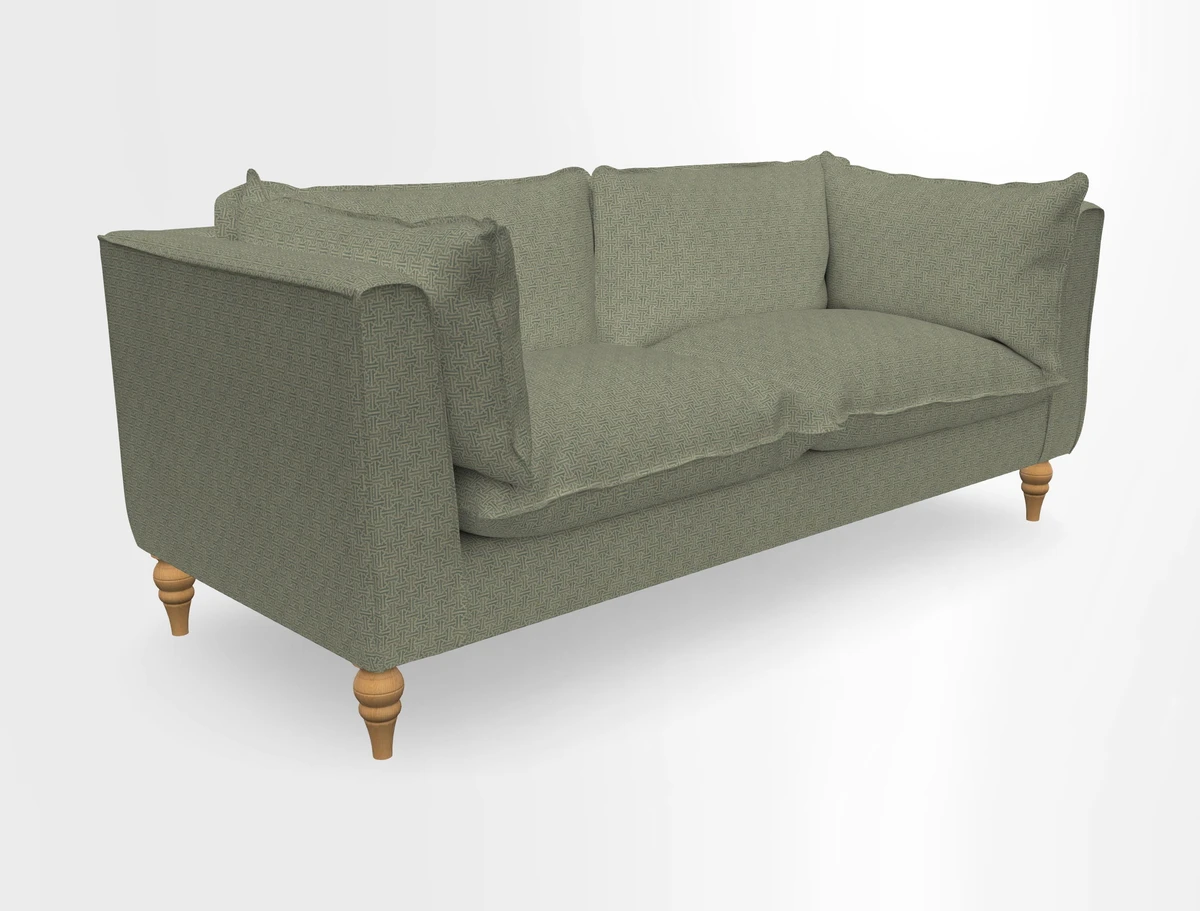 Aysgarth 3 Seater Sofa in Furrow Stripe Broad and Furrow Stripe Narrow Sunflower