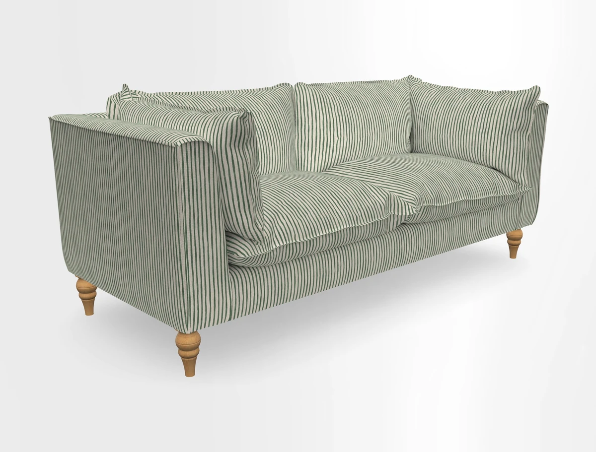 Aysgarth 3 Seater Sofa in Furrow Stripe Broad and Furrow Stripe Narrow Sunflower