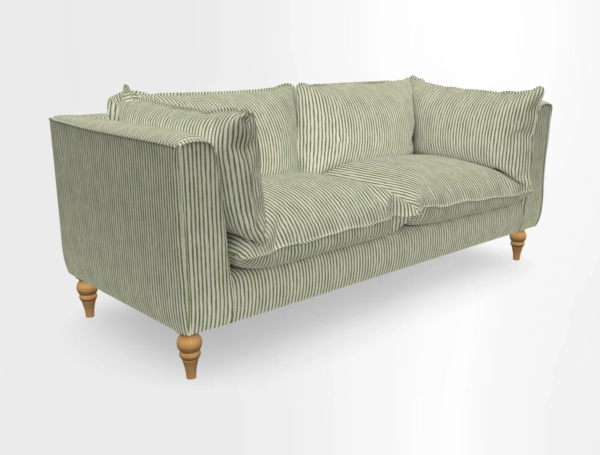 Aysgarth 3 Seater Sofa in Furrow Stripe Broad and Furrow Stripe Narrow Sunflower