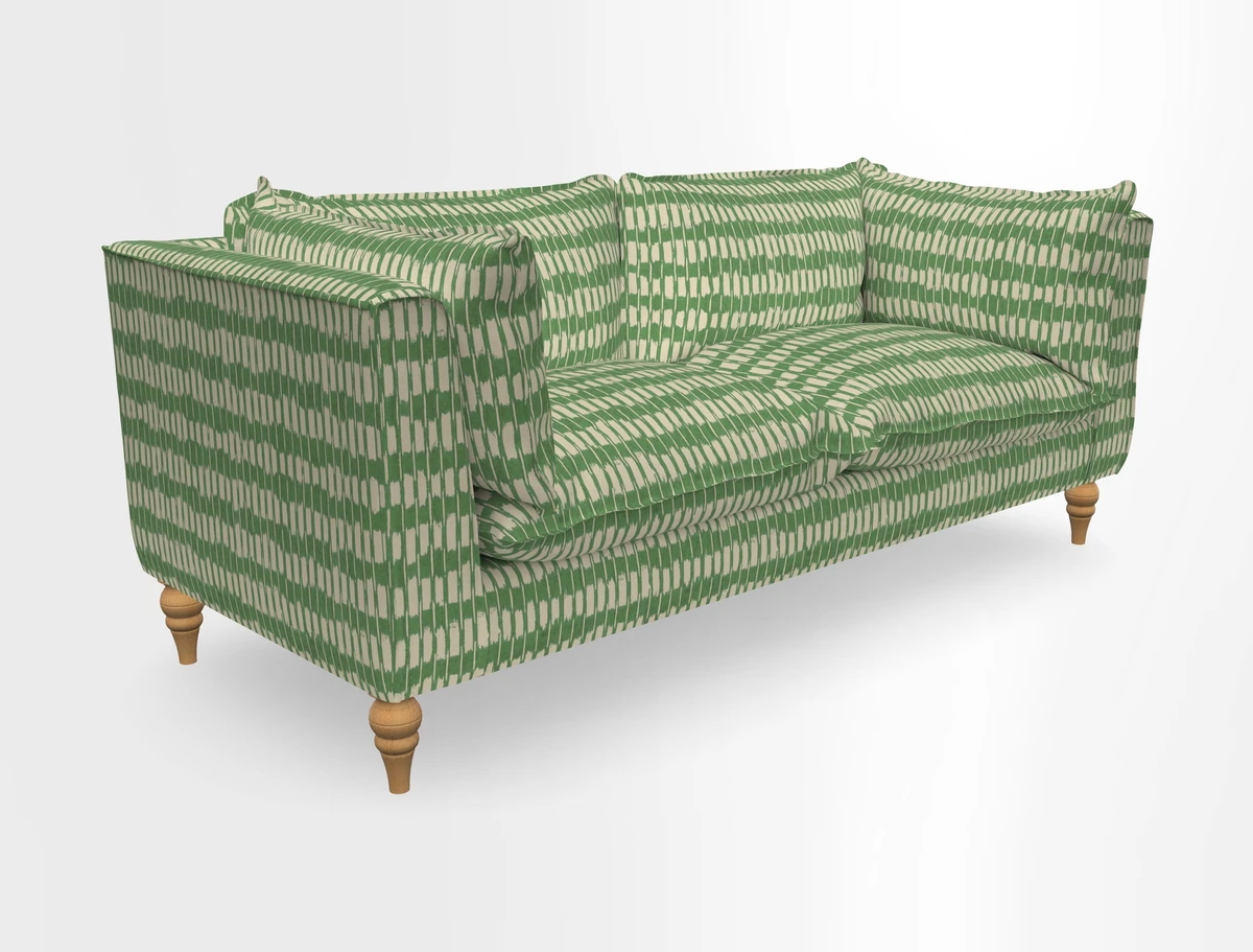 Aysgarth 3 Seater Sofa in Furrow Stripe Broad and Furrow Stripe Narrow Sunflower