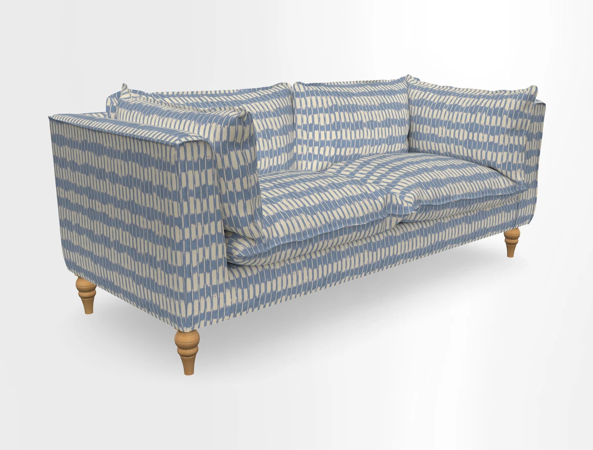 Aysgarth 3 Seater Sofa in Furrow Stripe Broad and Furrow Stripe Narrow Sunflower