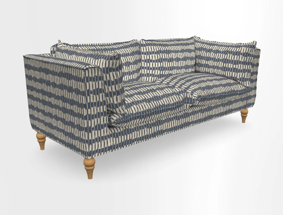 Aysgarth 3 Seater Sofa in Furrow Stripe Broad and Furrow Stripe Narrow Sunflower