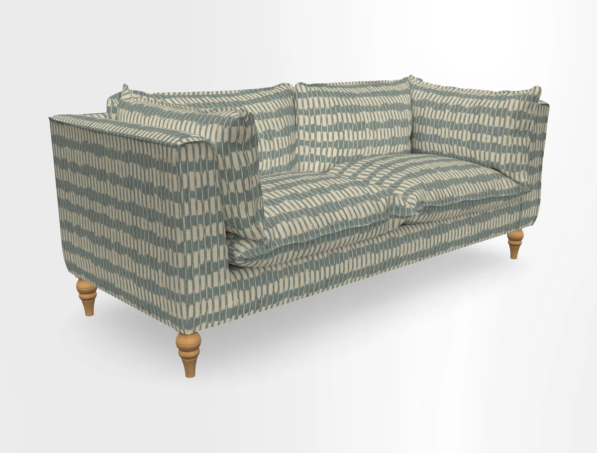 Aysgarth 3 Seater Sofa in Furrow Stripe Broad and Furrow Stripe Narrow Sunflower