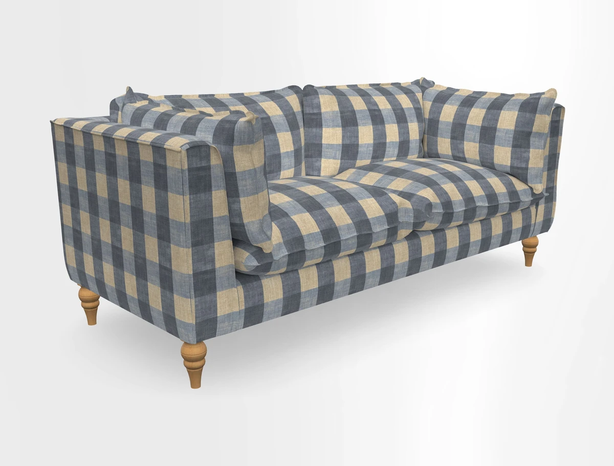 Aysgarth 3 Seater Sofa in Furrow Stripe Broad and Furrow Stripe Narrow Sunflower