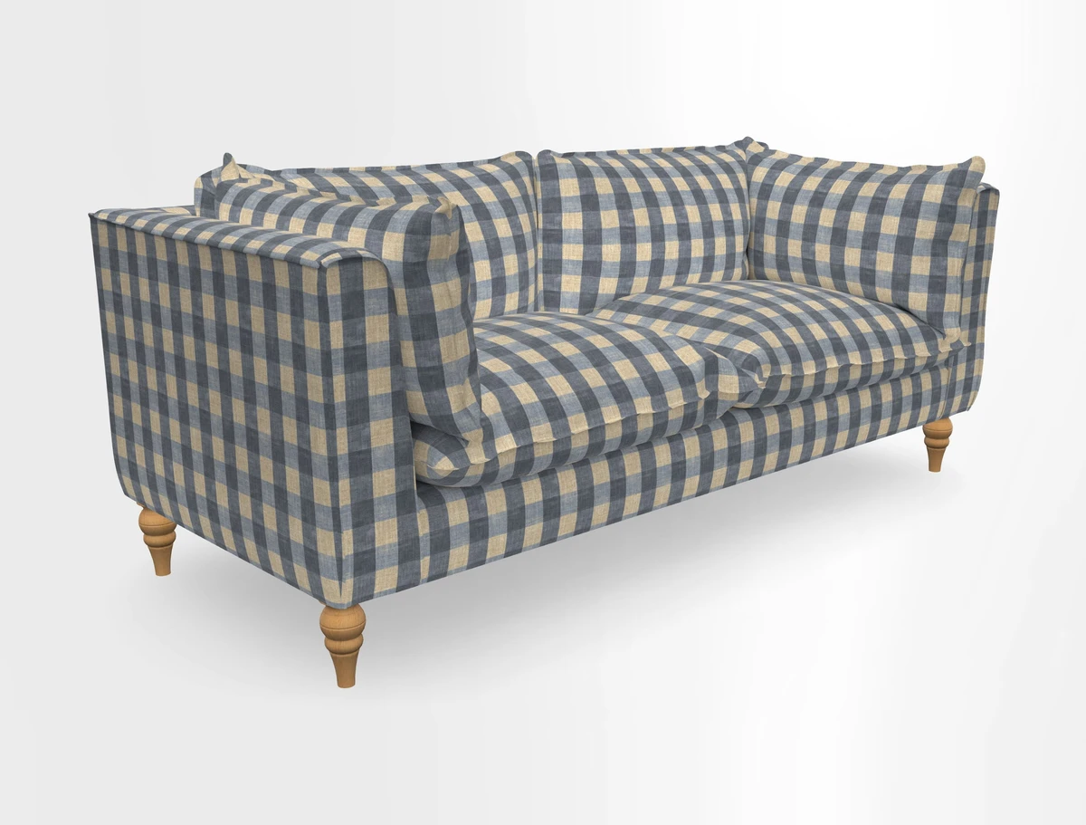 Aysgarth 3 Seater Sofa in Furrow Stripe Broad and Furrow Stripe Narrow Sunflower