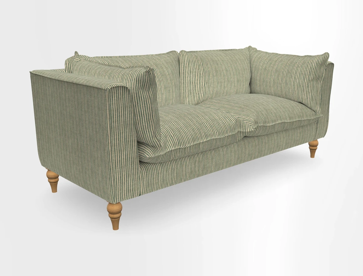 Aysgarth 3 Seater Sofa in Furrow Stripe Broad and Furrow Stripe Narrow Sunflower