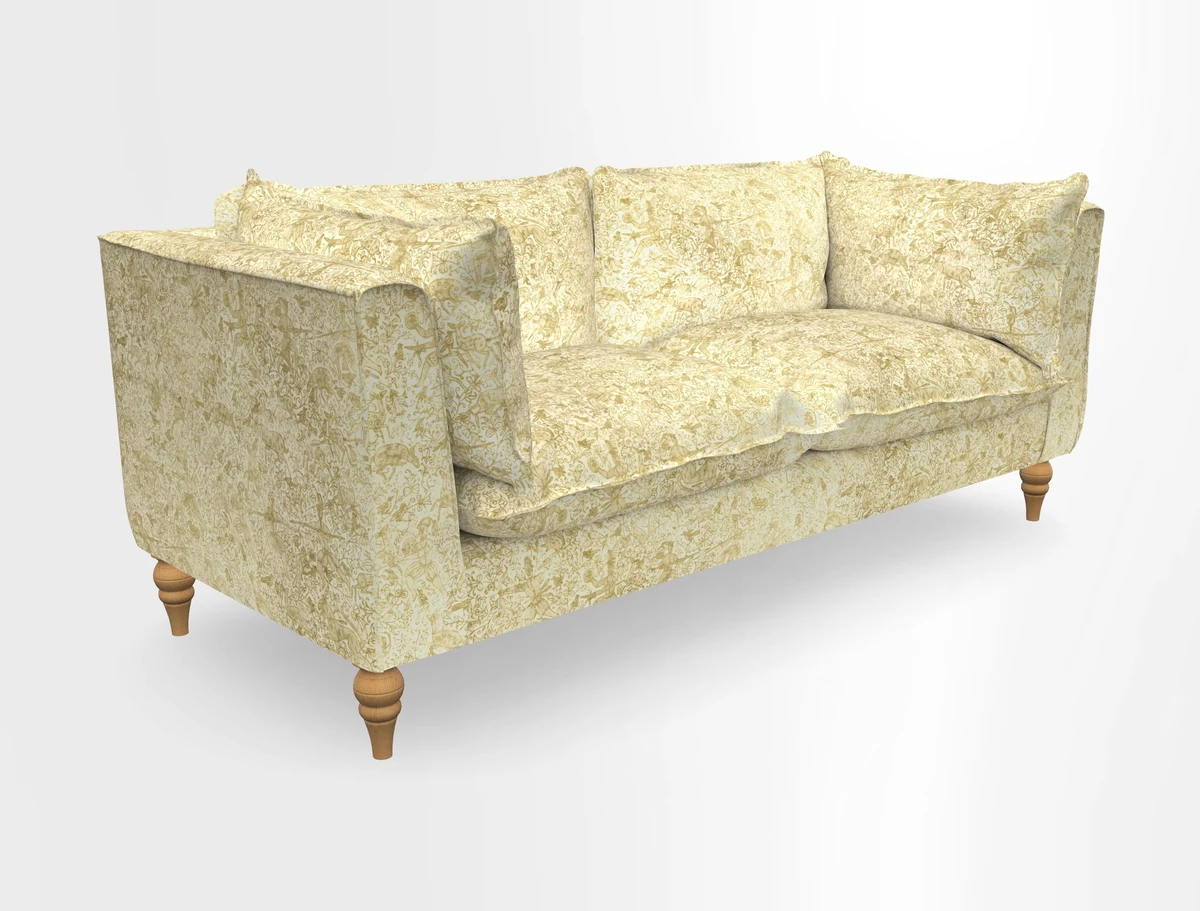 Aysgarth 3 Seater Sofa in Furrow Stripe Broad and Furrow Stripe Narrow Sunflower