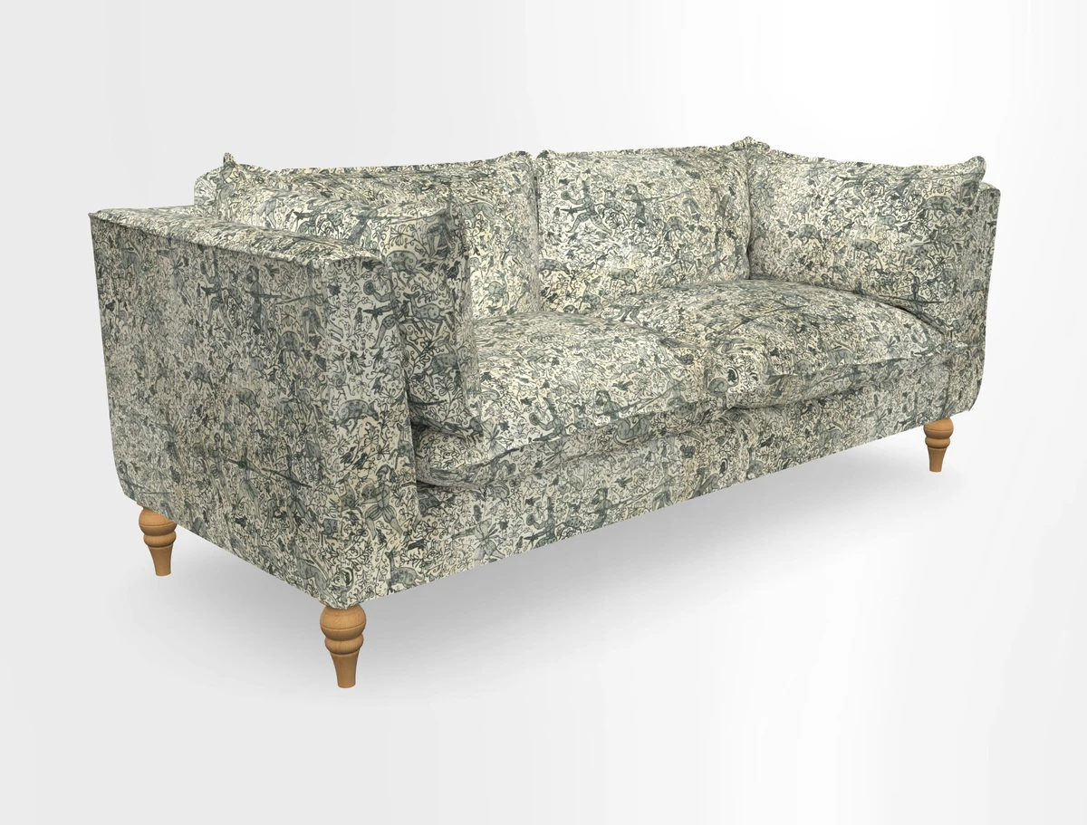 Aysgarth 3 Seater Sofa in Furrow Stripe Broad and Furrow Stripe Narrow Sunflower