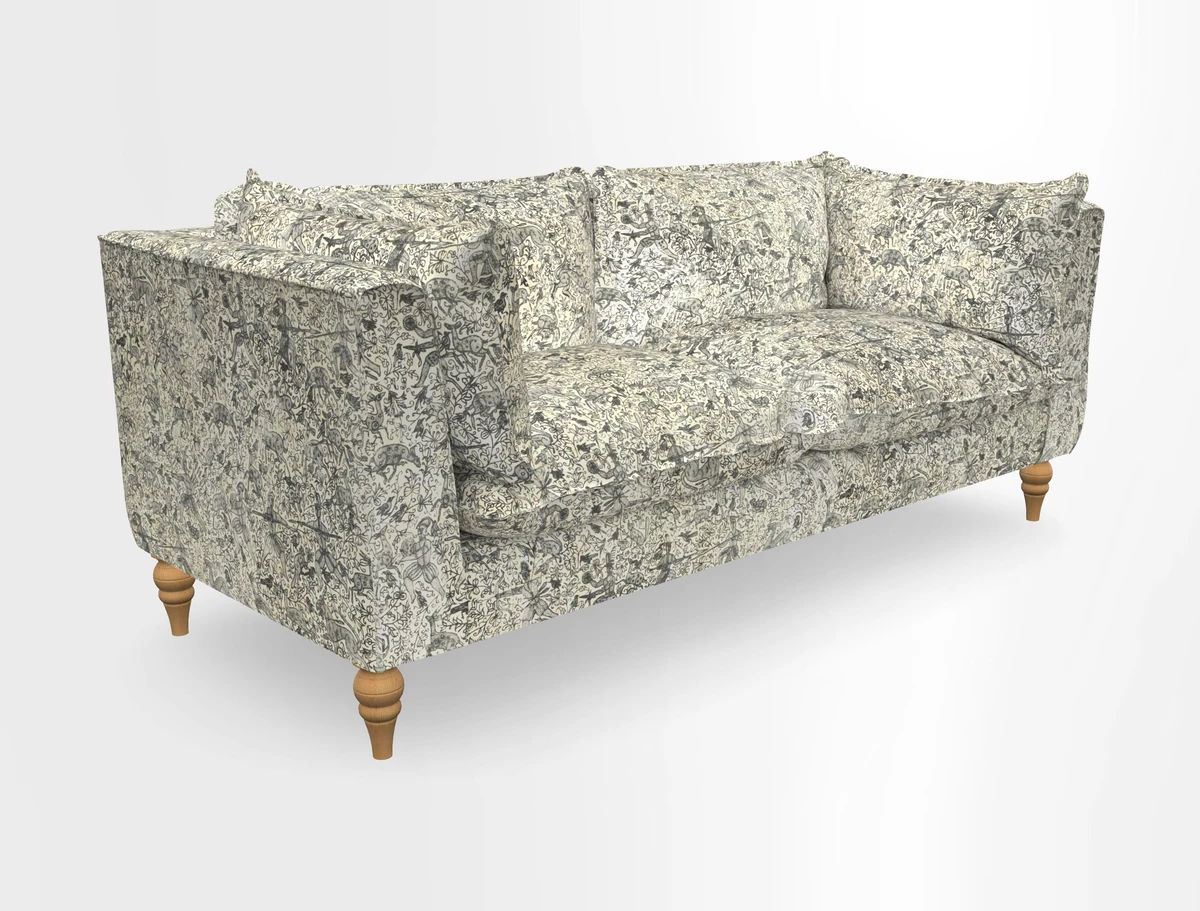 Aysgarth 3 Seater Sofa in Furrow Stripe Broad and Furrow Stripe Narrow Sunflower