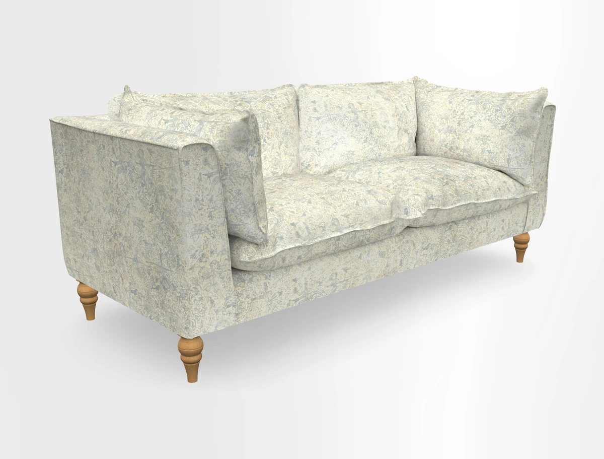 Aysgarth 3 Seater Sofa in Furrow Stripe Broad and Furrow Stripe Narrow Sunflower