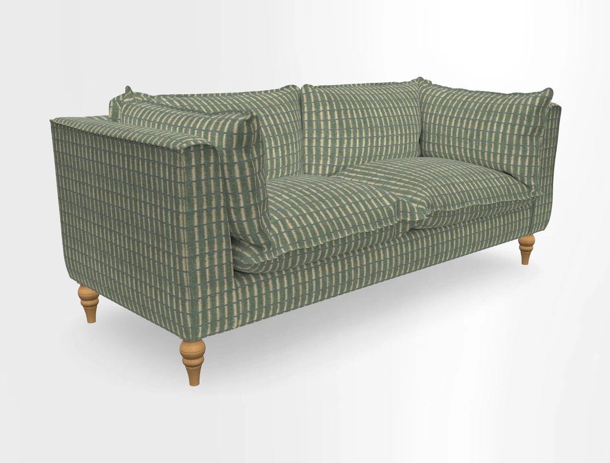 Aysgarth 3 Seater Sofa in Furrow Stripe Broad and Furrow Stripe Narrow Sunflower