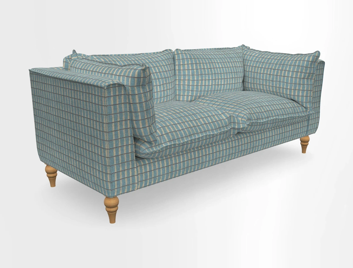 Aysgarth 3 Seater Sofa in Furrow Stripe Broad and Furrow Stripe Narrow Sunflower