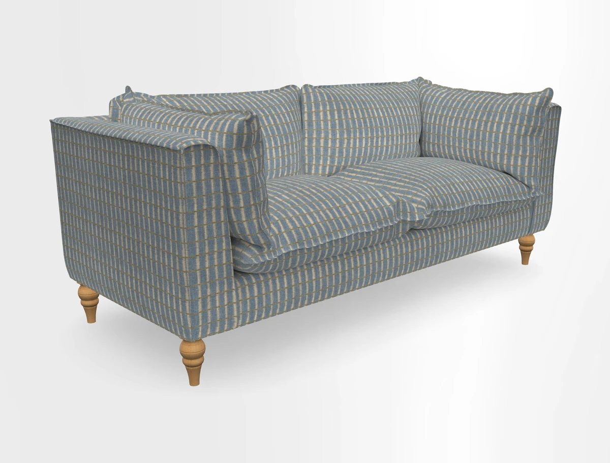 Aysgarth 3 Seater Sofa in Furrow Stripe Broad and Furrow Stripe Narrow Sunflower