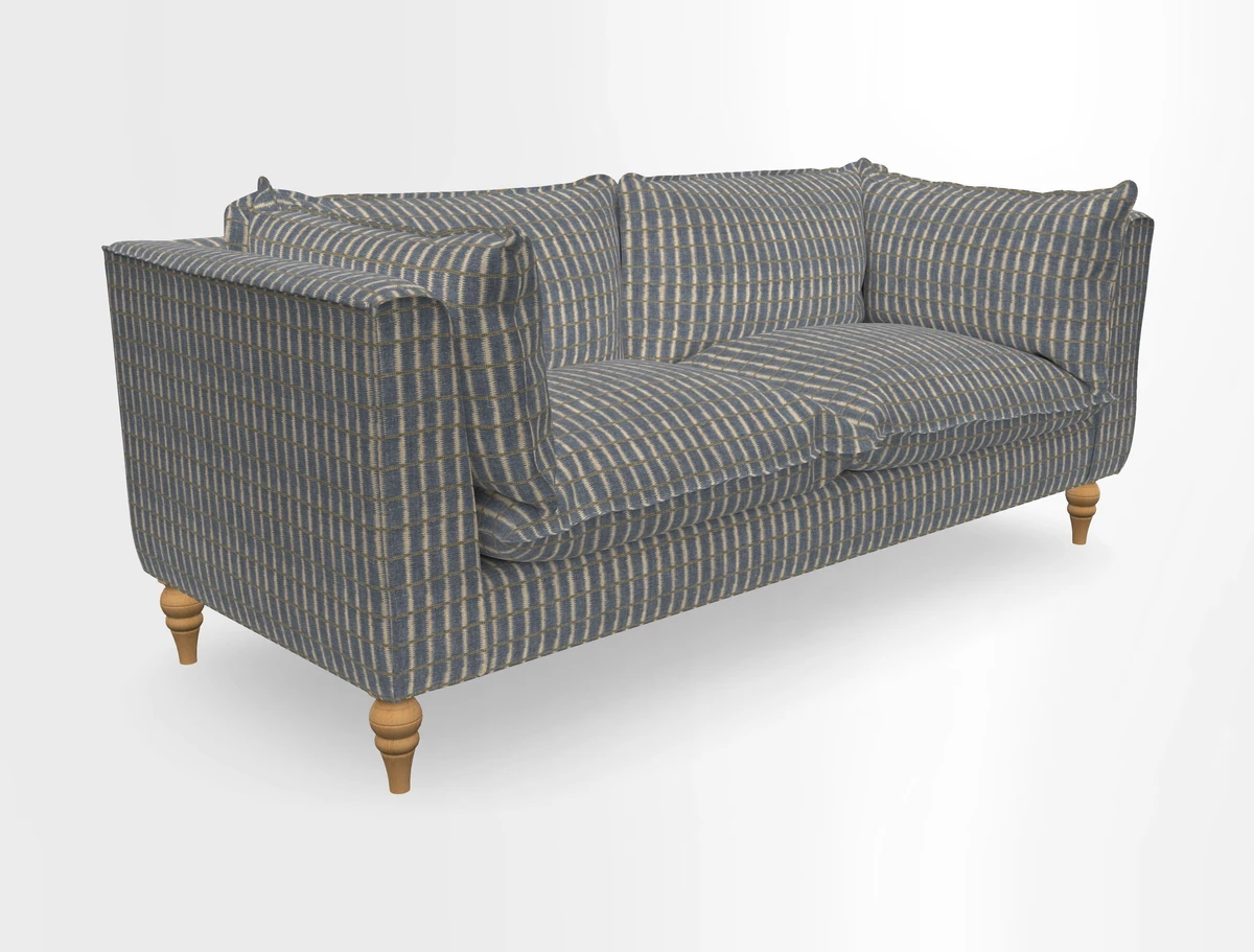 Aysgarth 3 Seater Sofa in Furrow Stripe Broad and Furrow Stripe Narrow Sunflower