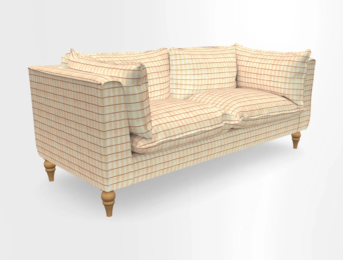 Aysgarth 3 Seater Sofa in Furrow Stripe Broad and Furrow Stripe Narrow Sunflower