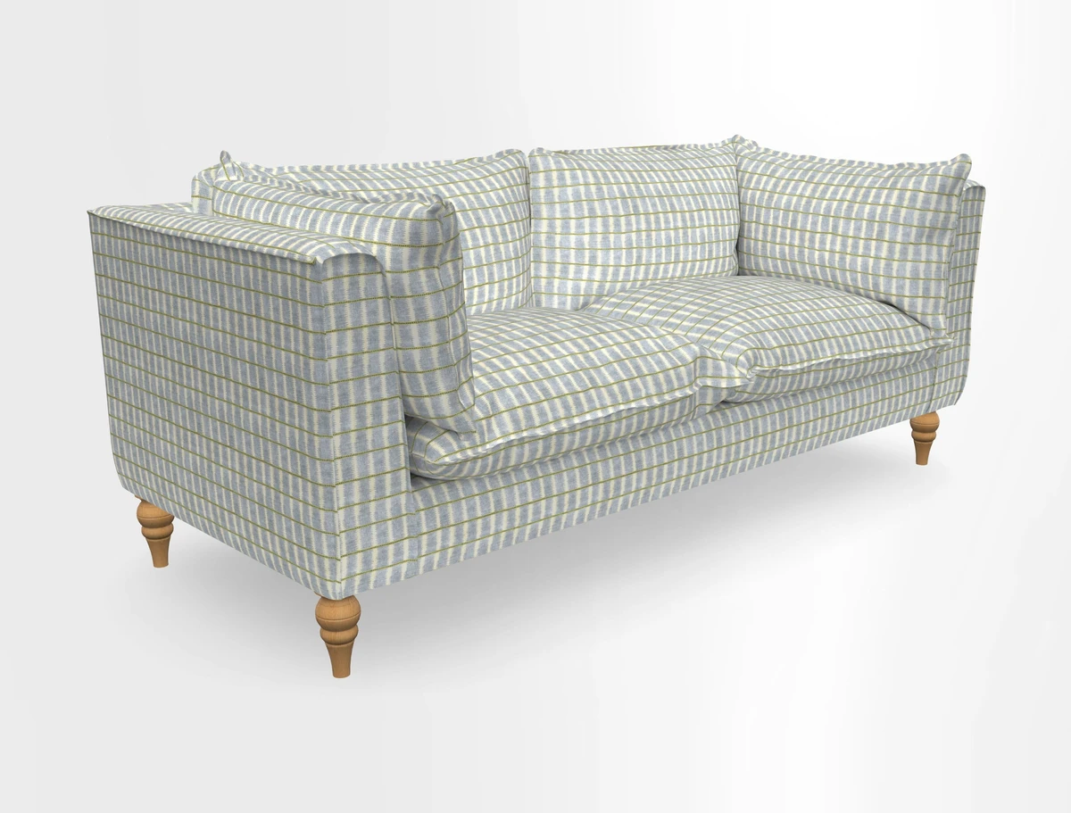 Aysgarth 3 Seater Sofa in Furrow Stripe Broad and Furrow Stripe Narrow Sunflower
