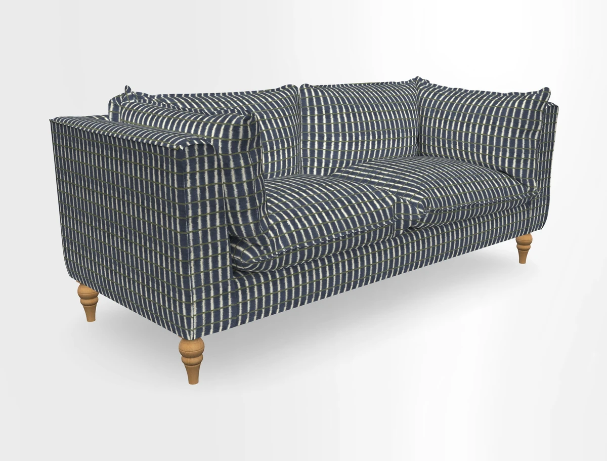 Aysgarth 3 Seater Sofa in Furrow Stripe Broad and Furrow Stripe Narrow Sunflower