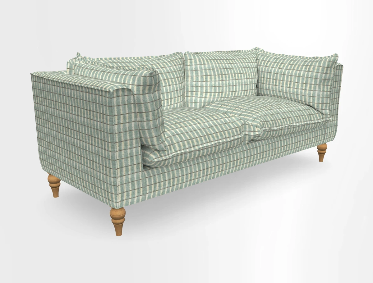 Aysgarth 3 Seater Sofa in Furrow Stripe Broad and Furrow Stripe Narrow Sunflower
