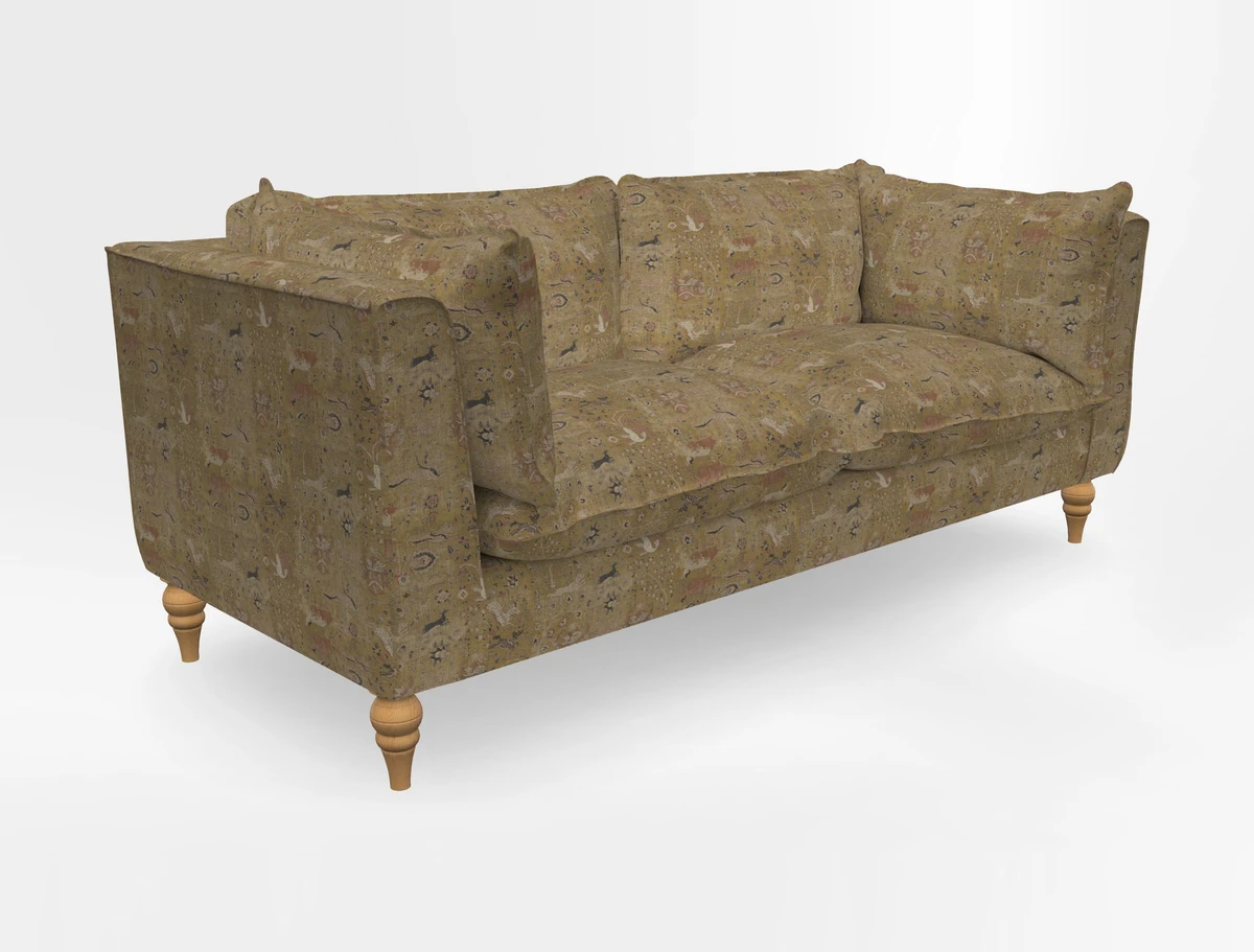 Aysgarth 3 Seater Sofa in Furrow Stripe Broad and Furrow Stripe Narrow Sunflower