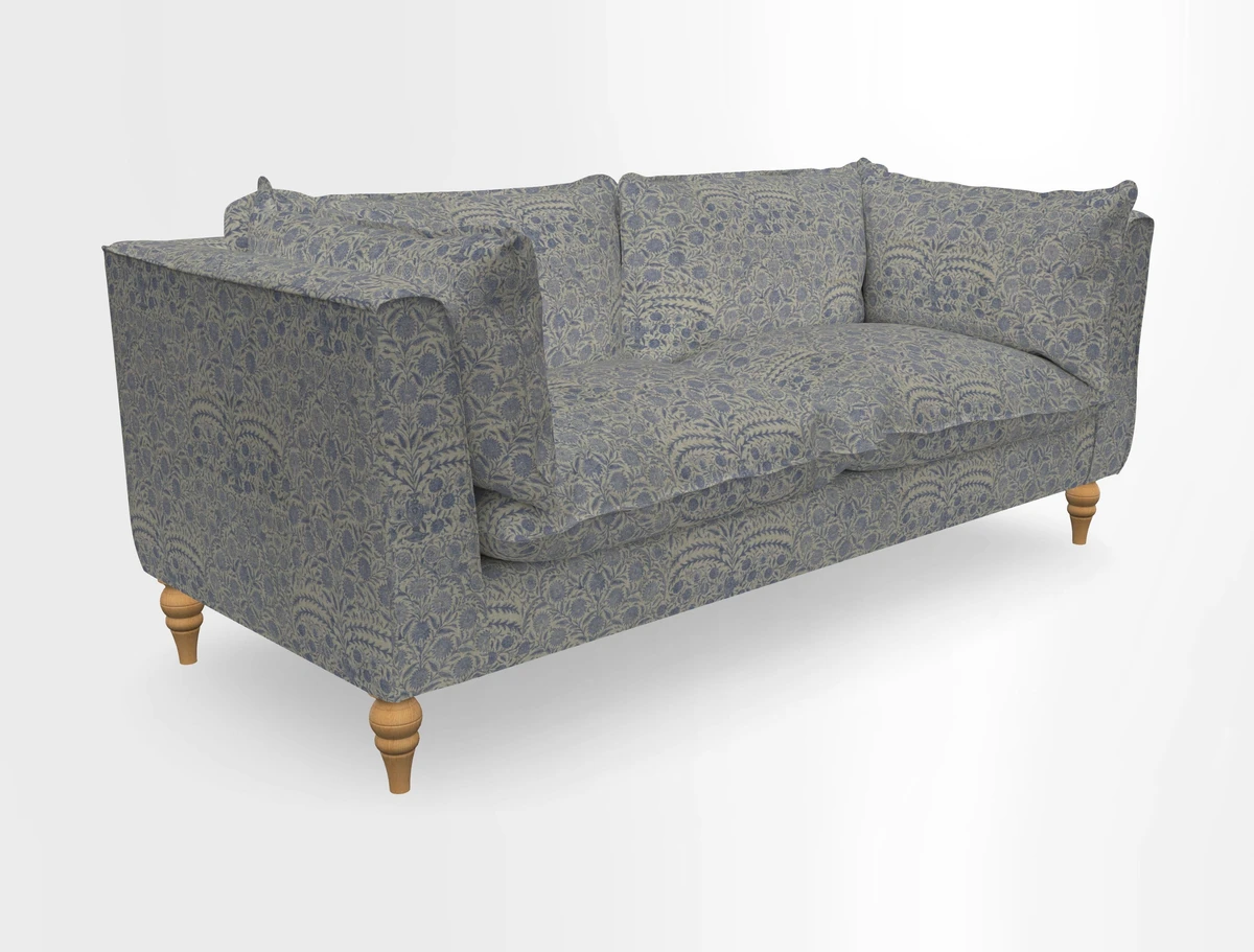 Aysgarth 3 Seater Sofa in Furrow Stripe Broad and Furrow Stripe Narrow Sunflower