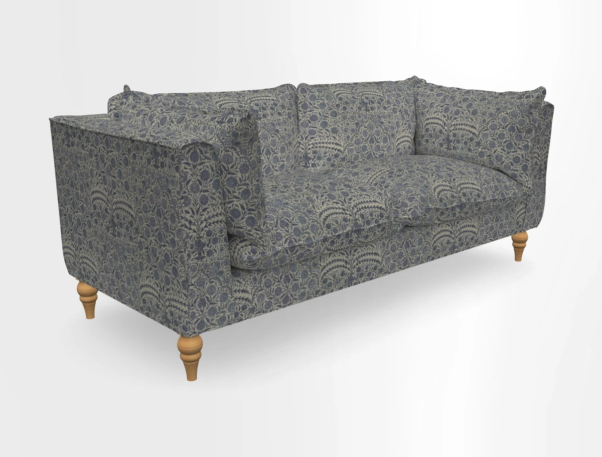 Aysgarth 3 Seater Sofa in Furrow Stripe Broad and Furrow Stripe Narrow Sunflower