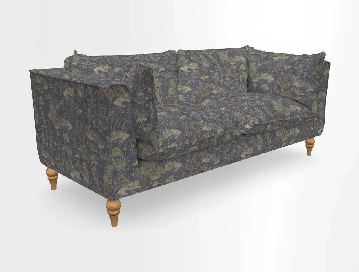 Aysgarth 3 Seater Sofa in Furrow Stripe Broad and Furrow Stripe Narrow Sunflower