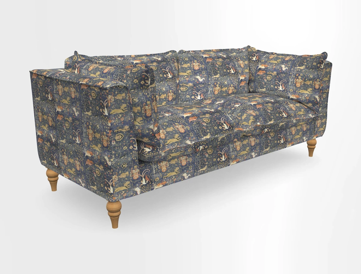 Aysgarth 3 Seater Sofa in Furrow Stripe Broad and Furrow Stripe Narrow Sunflower