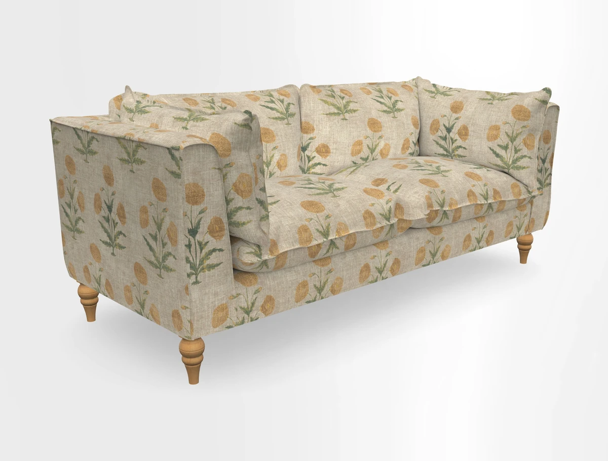 Aysgarth 3 Seater Sofa in Furrow Stripe Broad and Furrow Stripe Narrow Sunflower