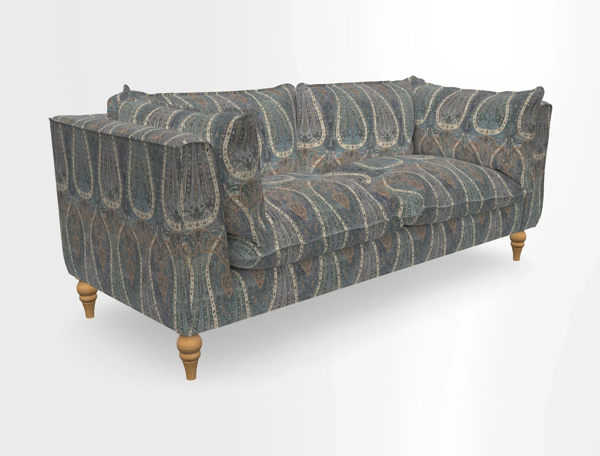 Aysgarth 3 Seater Sofa in Furrow Stripe Broad and Furrow Stripe Narrow Sunflower