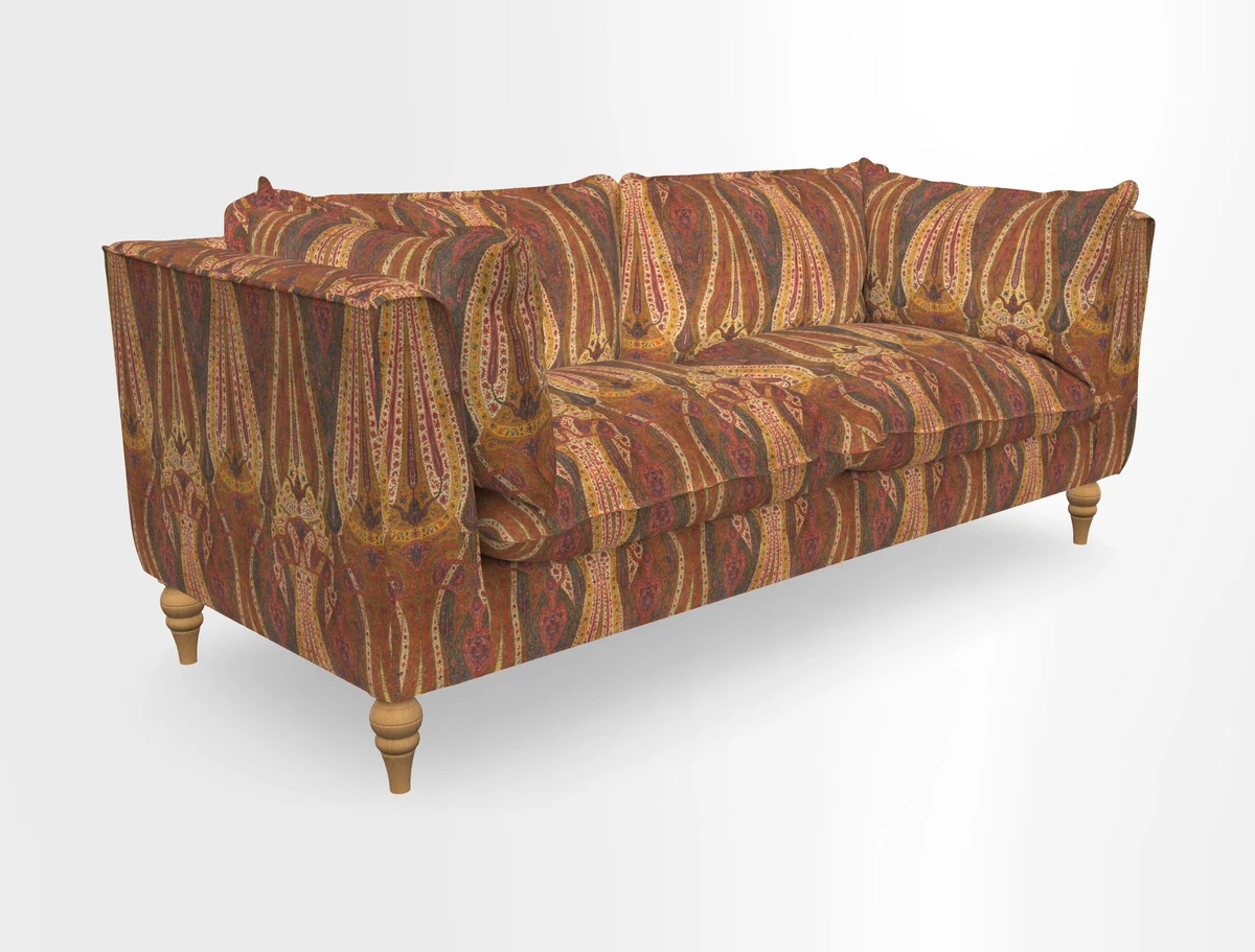 Aysgarth 3 Seater Sofa in Furrow Stripe Broad and Furrow Stripe Narrow Sunflower