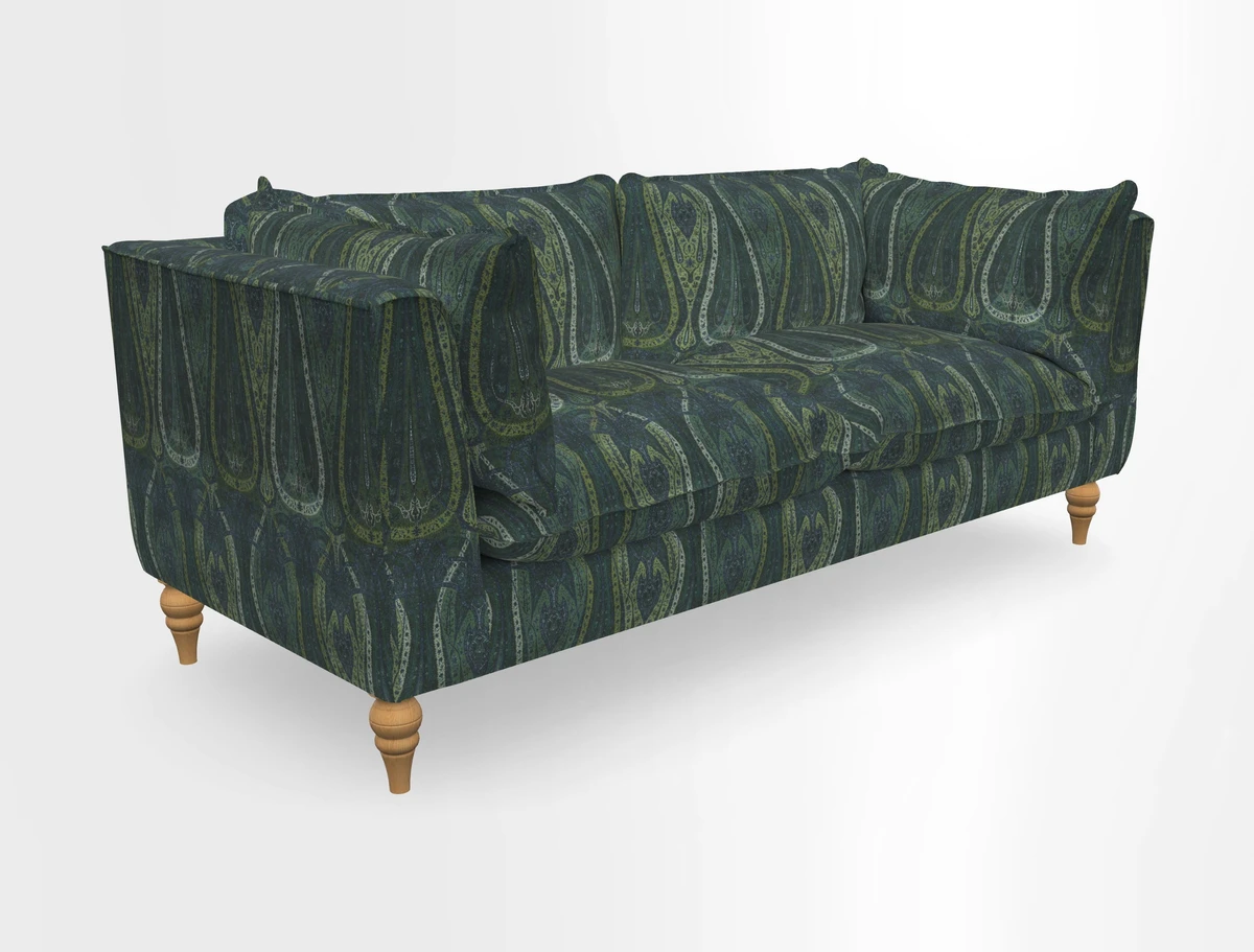 Aysgarth 3 Seater Sofa in Furrow Stripe Broad and Furrow Stripe Narrow Sunflower