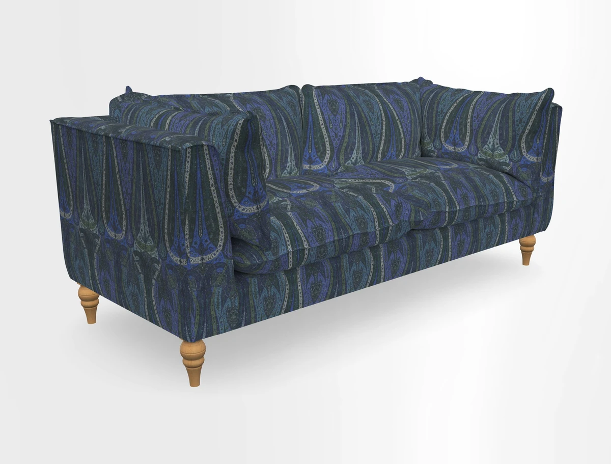 Aysgarth 3 Seater Sofa in Furrow Stripe Broad and Furrow Stripe Narrow Sunflower