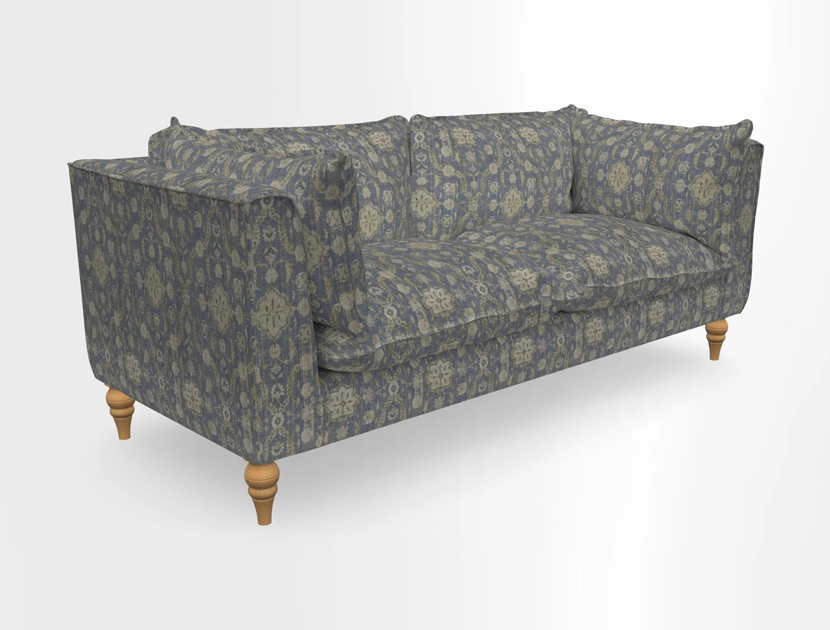 Aysgarth 3 Seater Sofa in Furrow Stripe Broad and Furrow Stripe Narrow Sunflower