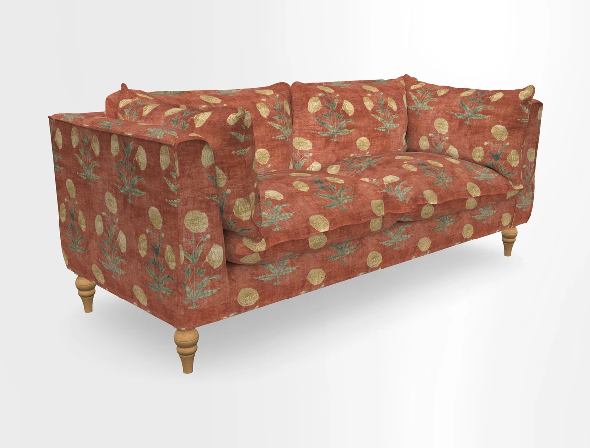 Aysgarth 3 Seater Sofa in Furrow Stripe Broad and Furrow Stripe Narrow Sunflower
