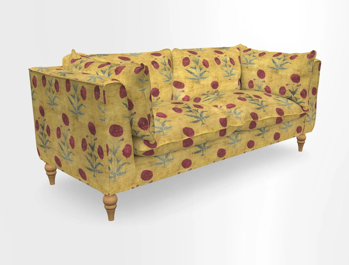 Aysgarth 3 Seater Sofa in Furrow Stripe Broad and Furrow Stripe Narrow Sunflower