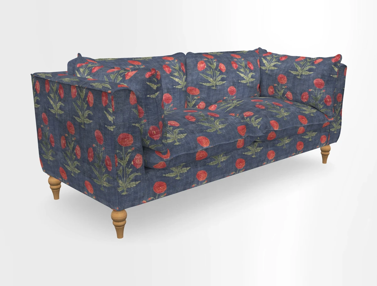 Aysgarth 3 Seater Sofa in Furrow Stripe Broad and Furrow Stripe Narrow Sunflower