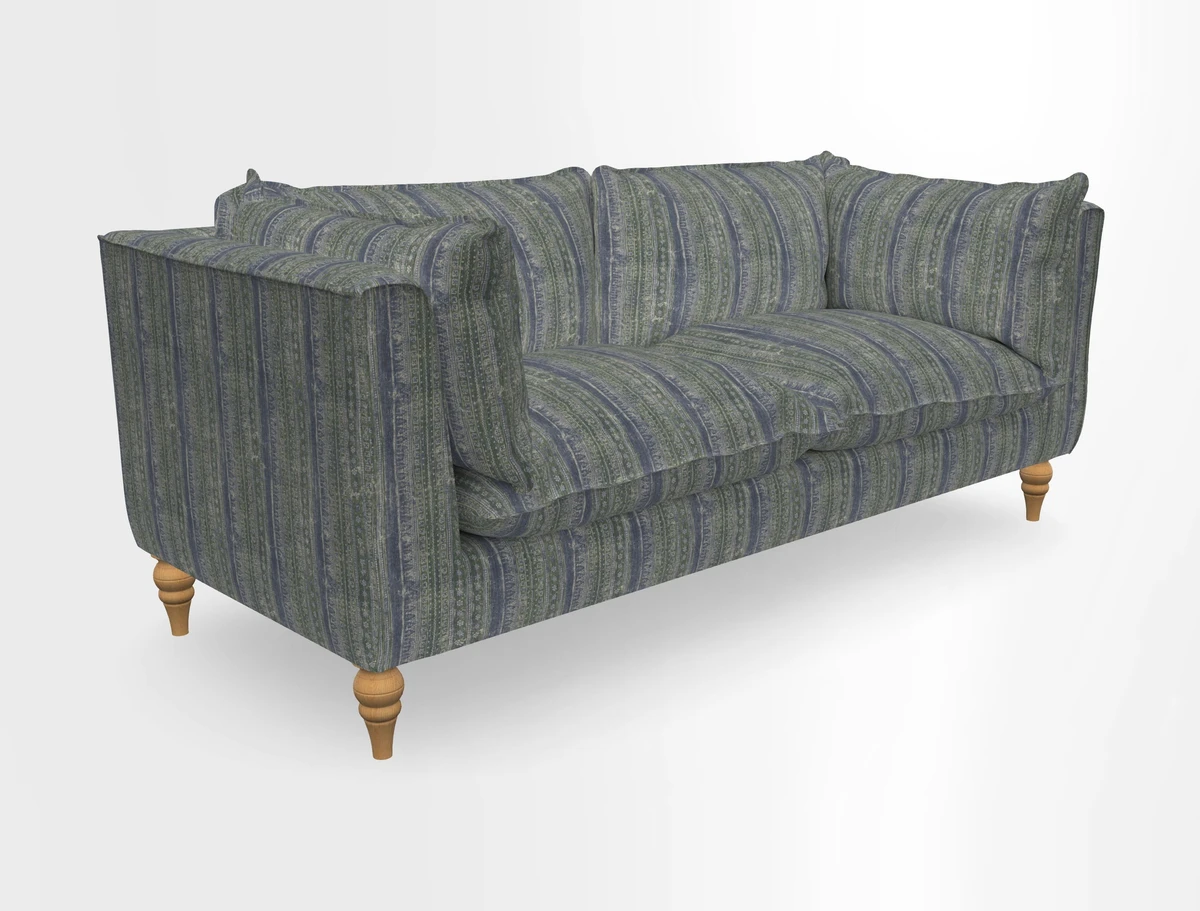 Aysgarth 3 Seater Sofa in Furrow Stripe Broad and Furrow Stripe Narrow Sunflower