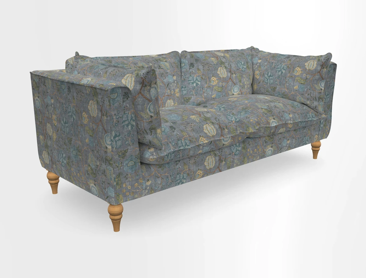 Aysgarth 3 Seater Sofa in Furrow Stripe Broad and Furrow Stripe Narrow Sunflower