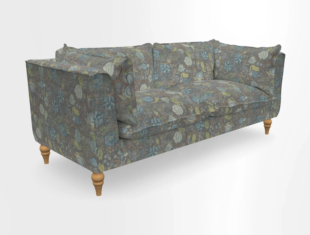 Aysgarth 3 Seater Sofa in Furrow Stripe Broad and Furrow Stripe Narrow Sunflower