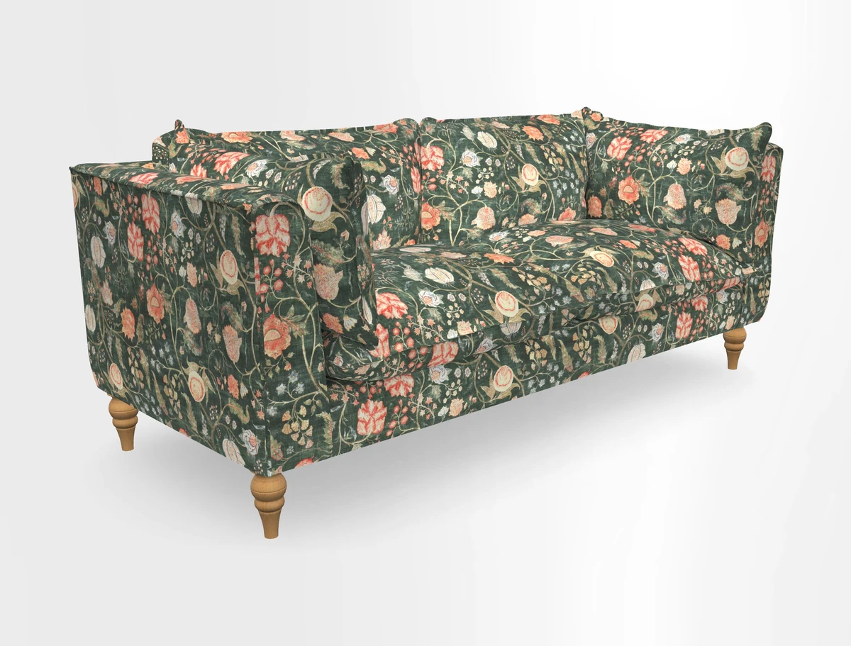 Aysgarth 3 Seater Sofa in Furrow Stripe Broad and Furrow Stripe Narrow Sunflower