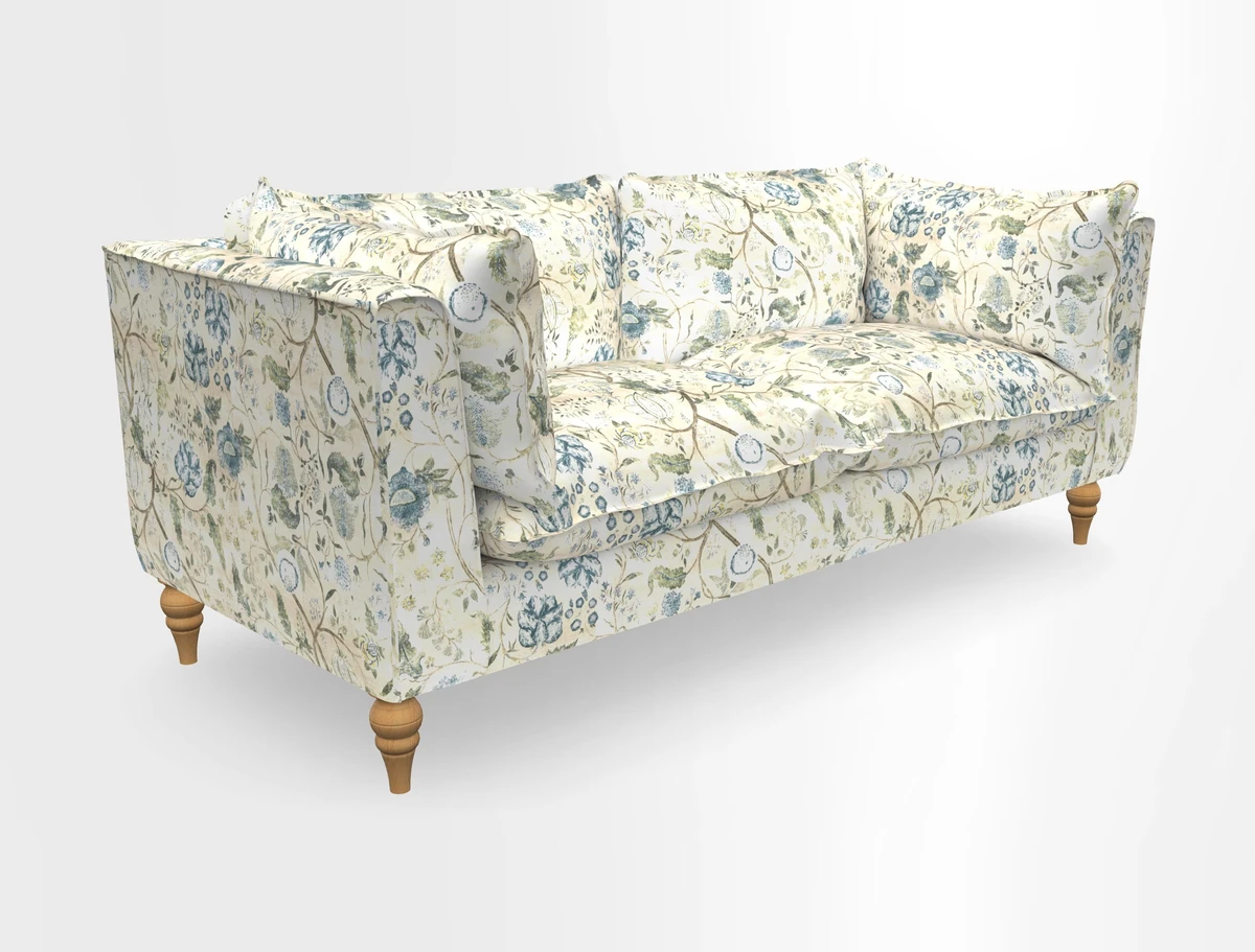 Aysgarth 3 Seater Sofa in Furrow Stripe Broad and Furrow Stripe Narrow Sunflower