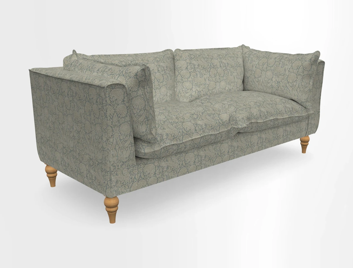 Aysgarth 3 Seater Sofa in Furrow Stripe Broad and Furrow Stripe Narrow Sunflower