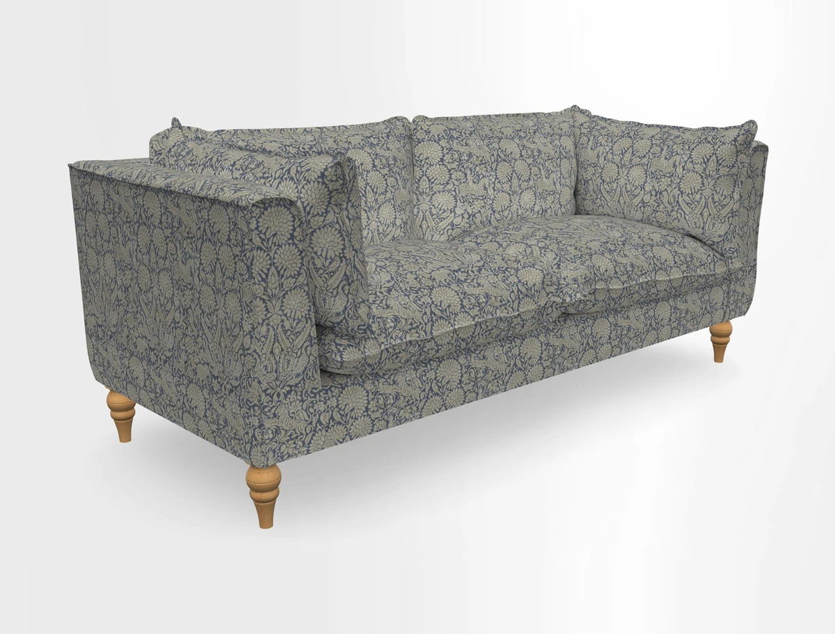 Aysgarth 3 Seater Sofa in Furrow Stripe Broad and Furrow Stripe Narrow Sunflower