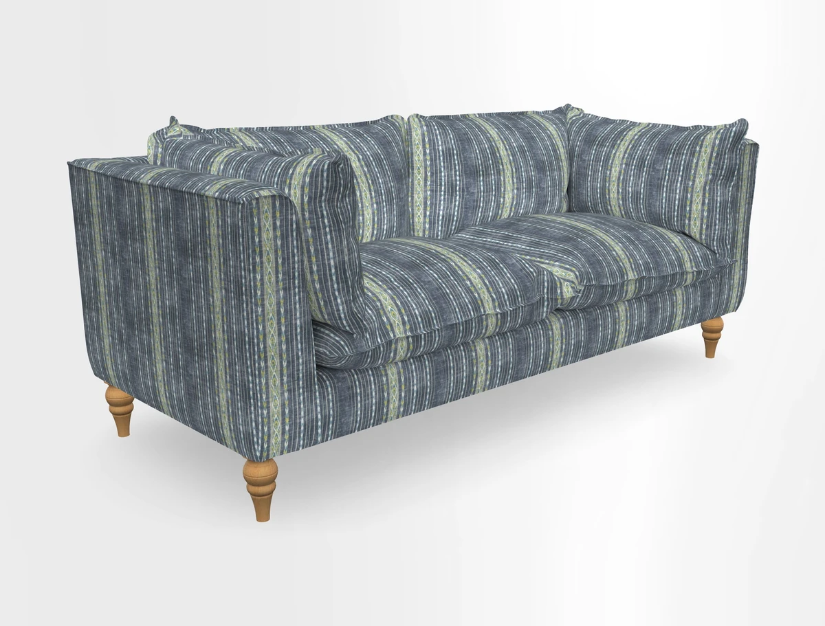 Aysgarth 3 Seater Sofa in Furrow Stripe Broad and Furrow Stripe Narrow Sunflower
