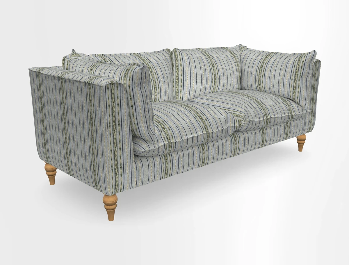 Aysgarth 3 Seater Sofa in Furrow Stripe Broad and Furrow Stripe Narrow Sunflower